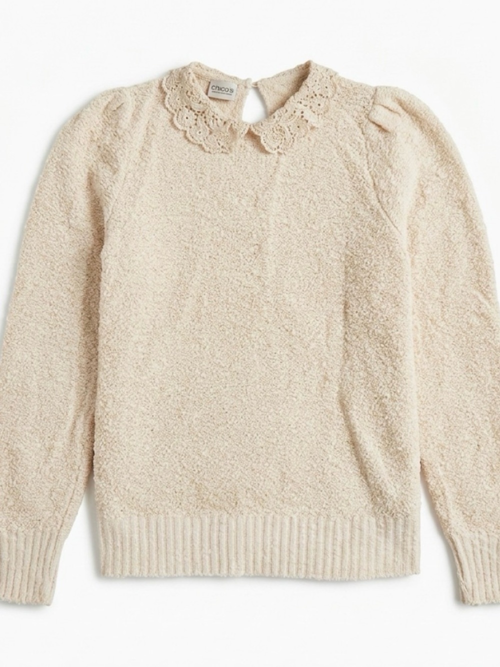 Vintage Cream Lace Collar Women’s Sweater